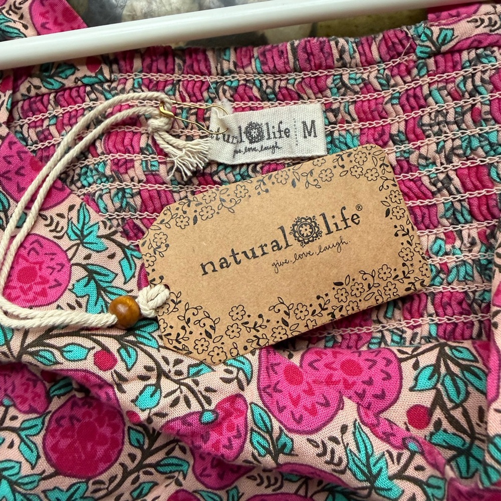 NATURAL LIFE Pink Floral Tricia Top